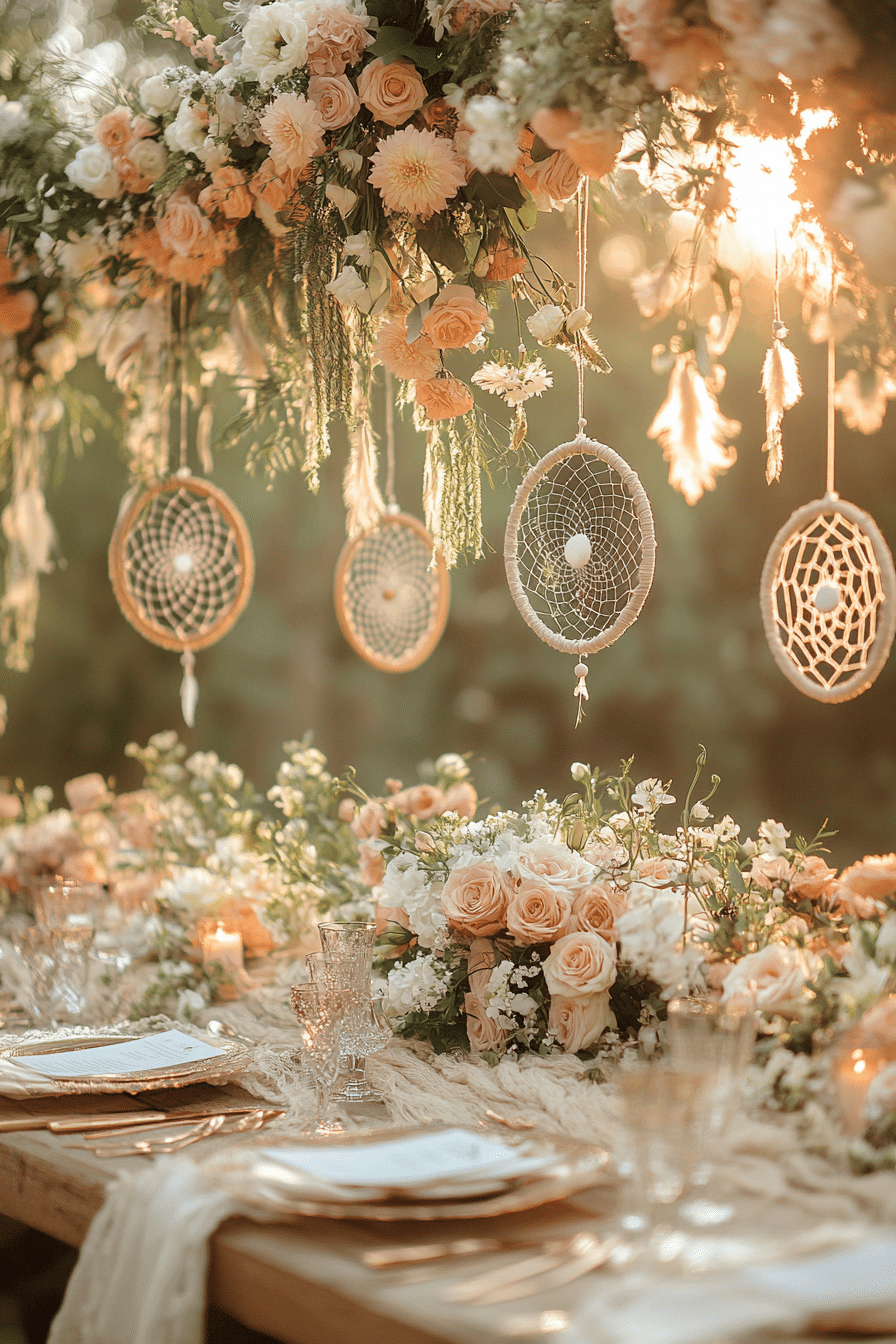 Boho wedding table decorations