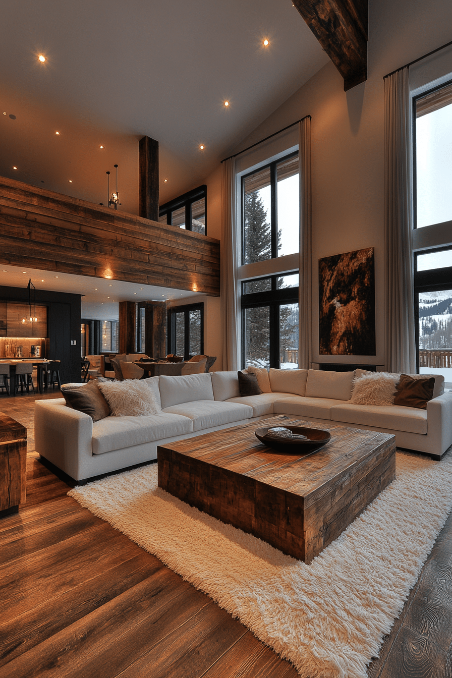 Rustic modern living room