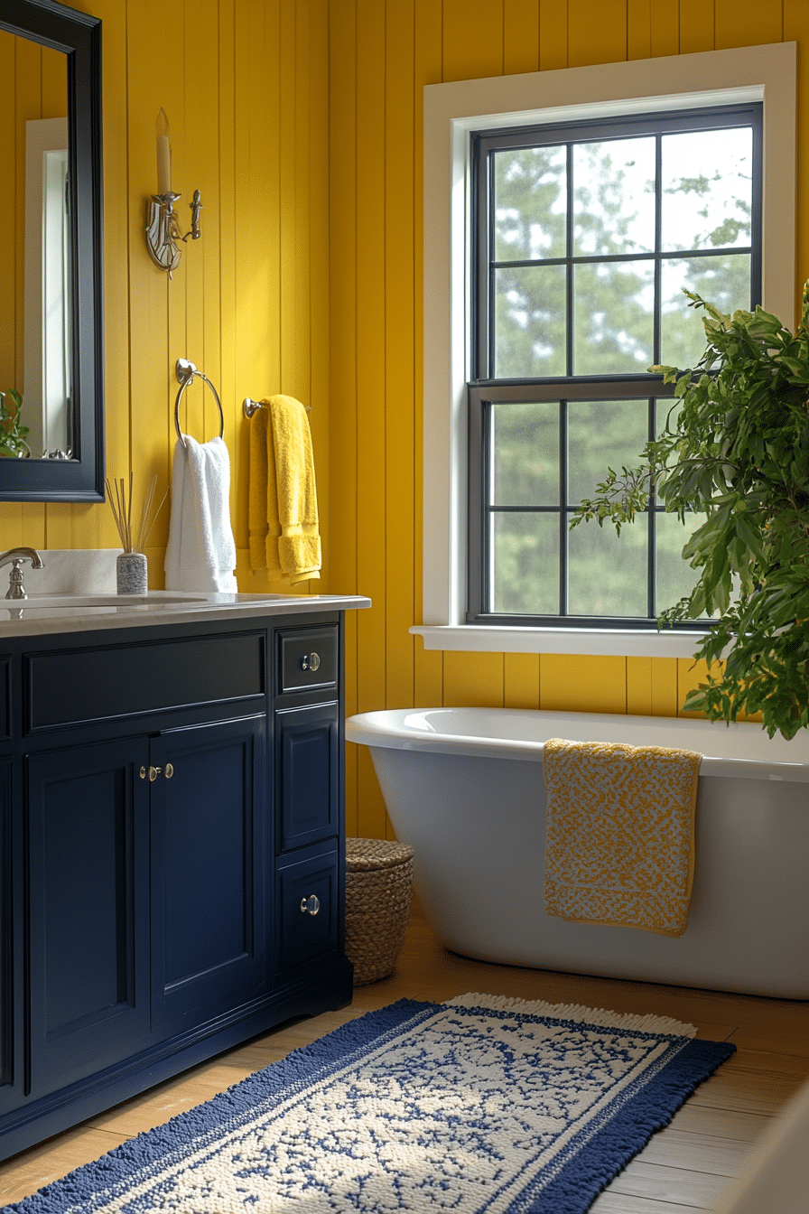 Yellow and blue bathroom ideas