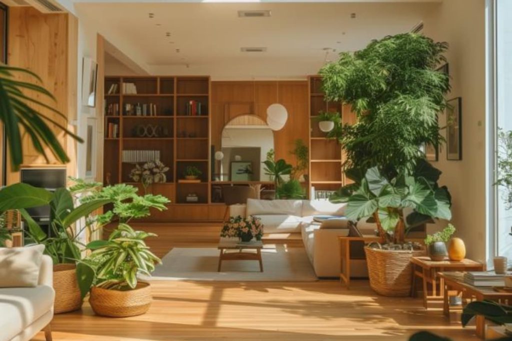 Natural forests and plants introduce an element of nature. The room chanizes an earthy warmth, with a minimalist decor guarantees a clear and relaxing environment.