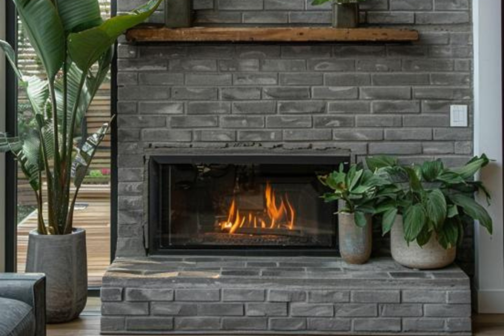 Gray-Brick-Fireplace Ideas