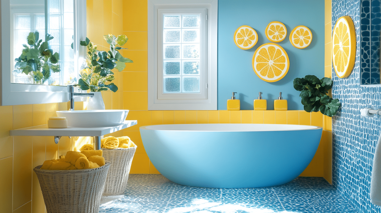 Transform Your Bathroom with 29 Vibrant Yellow and Blue Ideas for a Fresh and Playful Look