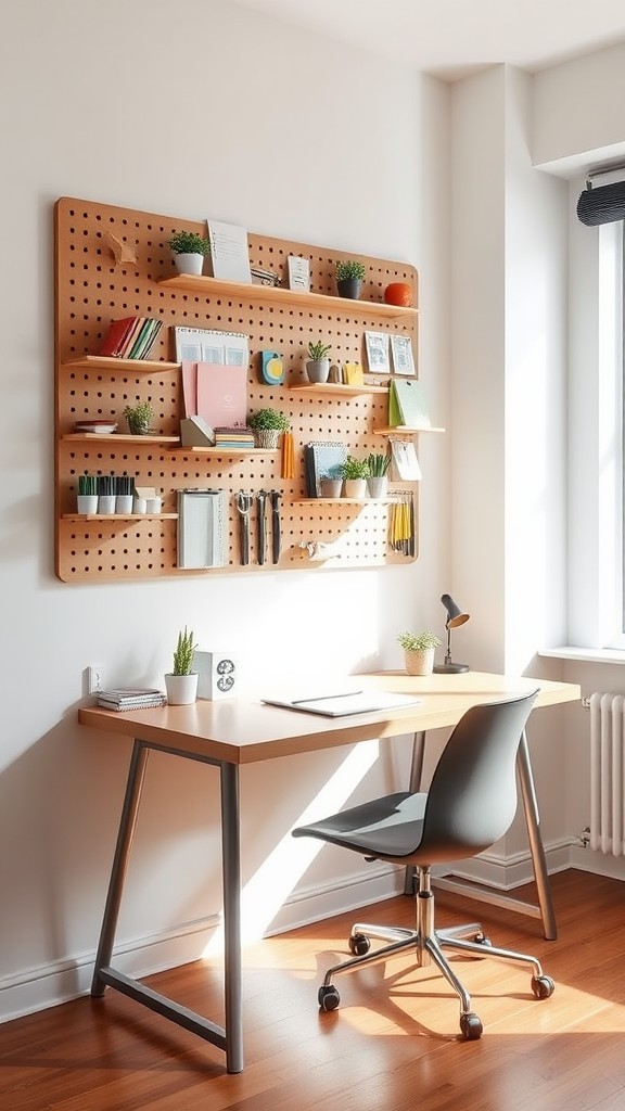 Implement pegboards for the organization