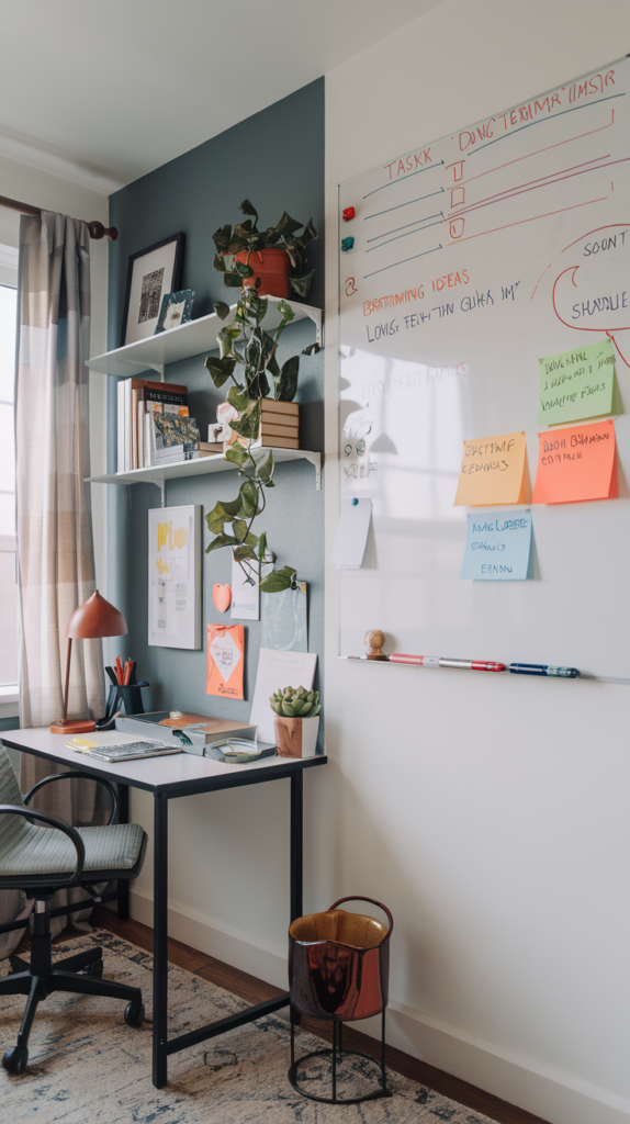 Hang up a whiteboard for notes and ideas