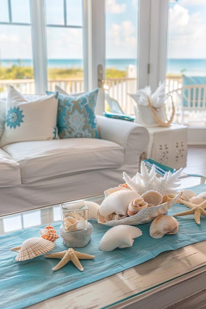 This decor, inspired by Ocean, brings a feeling of calm and relaxation and creates the soothing ambience of a coastal retreat directly in your living room.