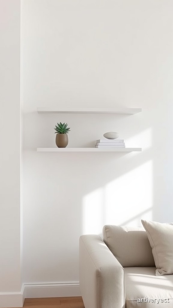 Floating shelves for a minimalist look