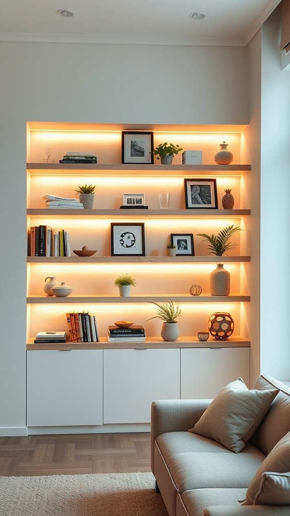 Integrated lighting for the highlighting of shelf displays