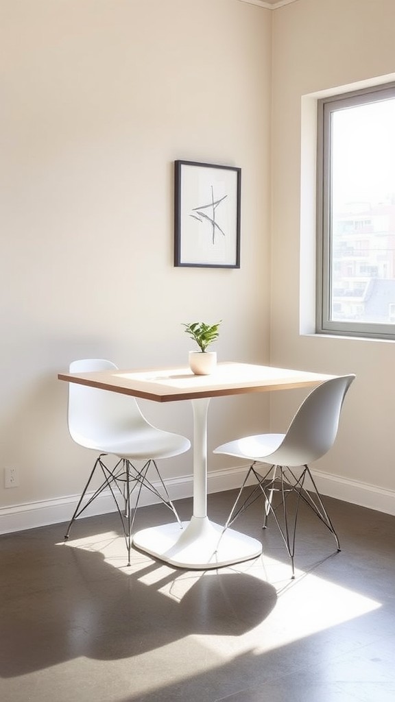 Design a minimal dining area