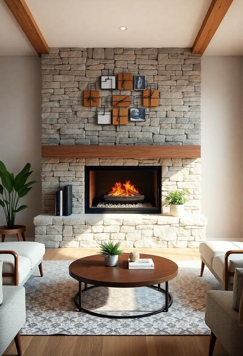 Cozy Charm: Transforming Small Living Rooms with Stone Fireplaces