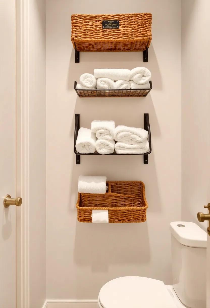 Wall-Mounted ⁣Baskets for ⁣effortless Access to Towels ⁤and Toiletries