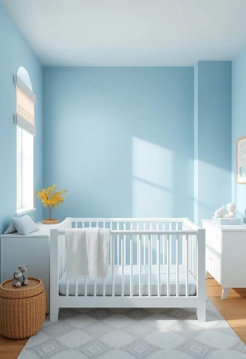 Gentle Hues of Baby Blue for a Calm Nursery Atmosphere