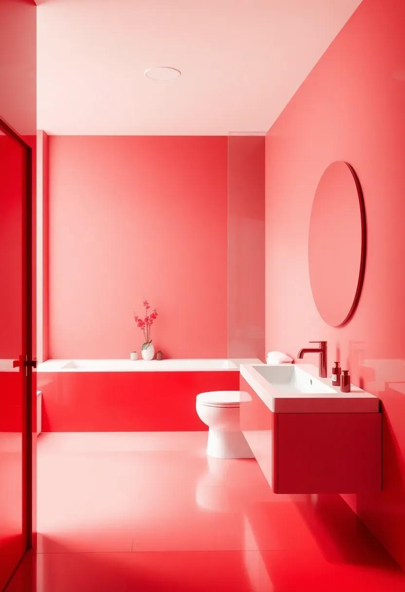 Bold Red Accents That Elevate Bathroom‍ Aesthetics with ‍a Fresh Touch