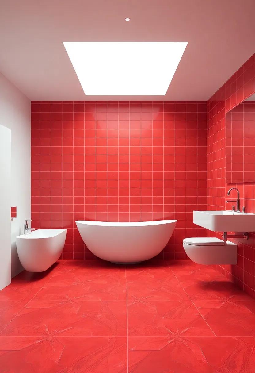 Captivating Red⁢ Tiles for a​ Striking Floor Design That Commands Attention