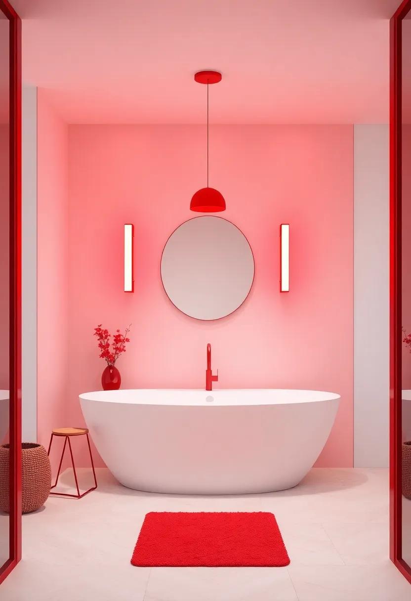 inviting Red ⁤Lighting Fixtures‌ to Create ⁤a Warm⁤ Ambiance⁢ in Your Bathroom