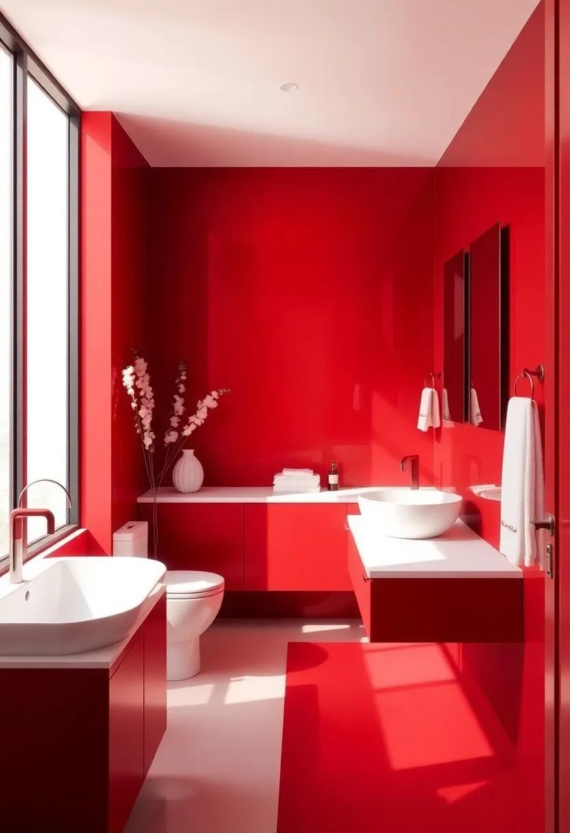 Sophisticated Red Vanity Ideas That Marry Style and ​Functionality