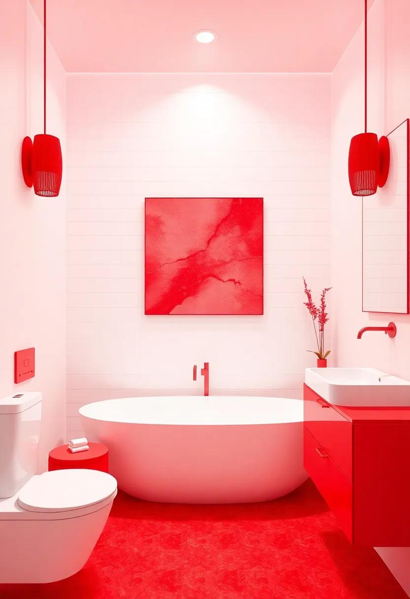 Stunning Red ‌Artwork That​ Makes a Bold Statement in Any Bathroom