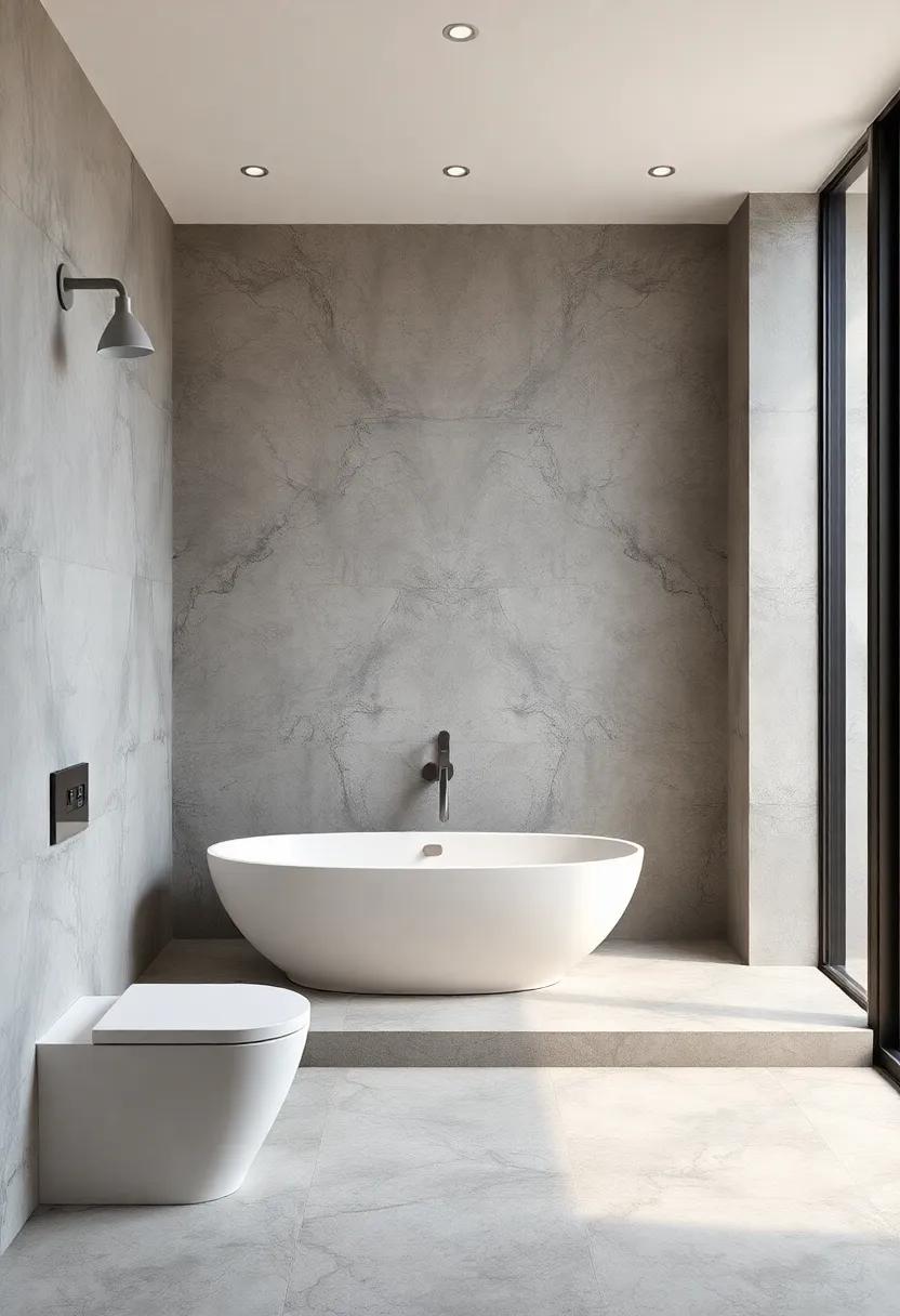 Elegant Concrete Textures That Transform Your ⁤Bathroom Aesthetics