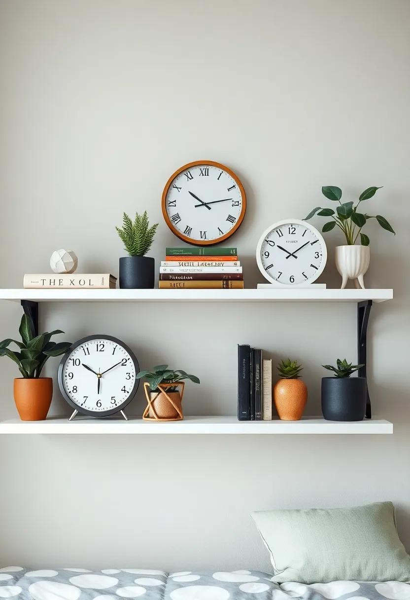 Cohesive Styling: Mixing Clocks with Books and⁣ Plants