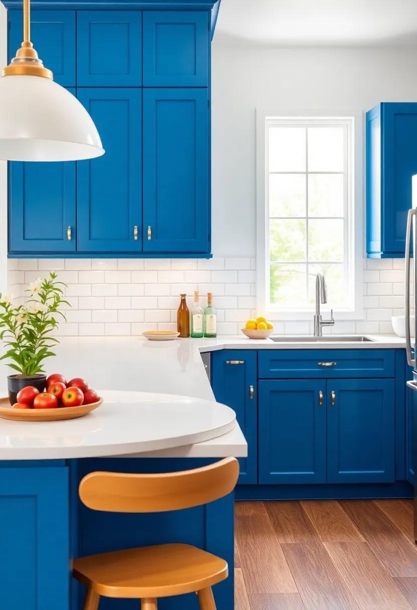 Bright and Cheerful:⁢ Adding Pops of Color to Blue Cabinets