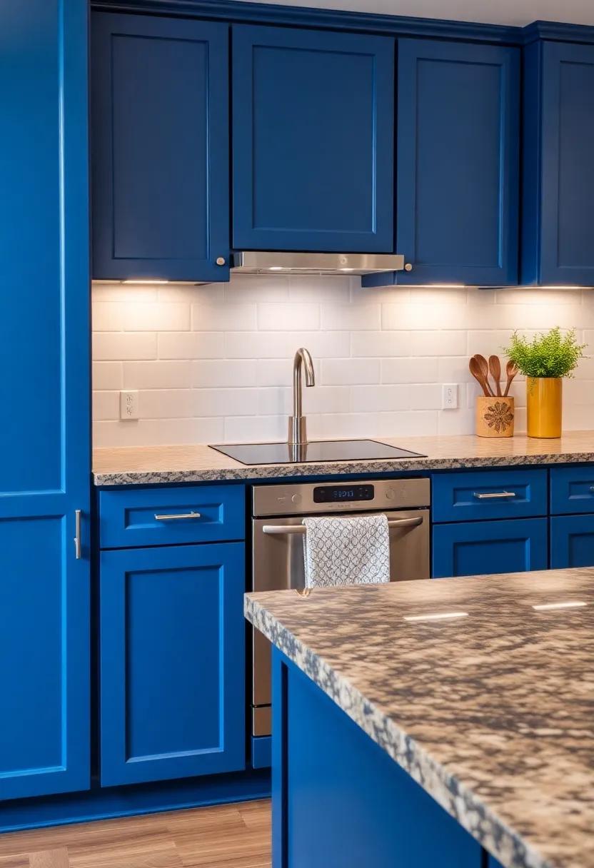 Elevating Small Spaces: Maximizing Style with Blue Cabinets ⁢and Granite Counters