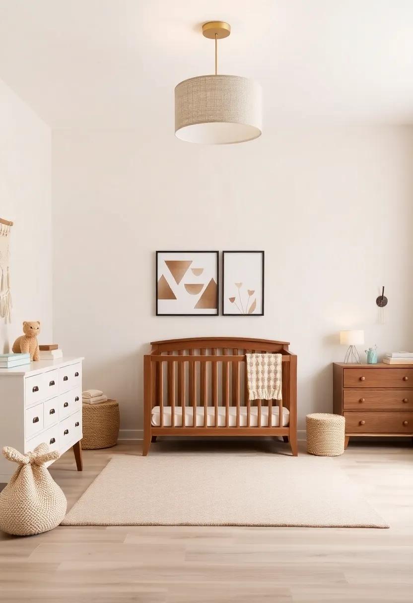 Light Fixtures That⁣ Illuminate Brown and Cream⁢ Nursery designs