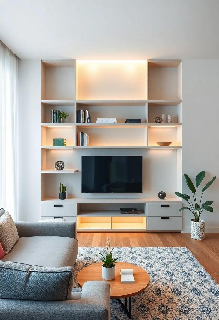 Innovative Design Elements for Built-In Shelves that transform Your Living​ Room