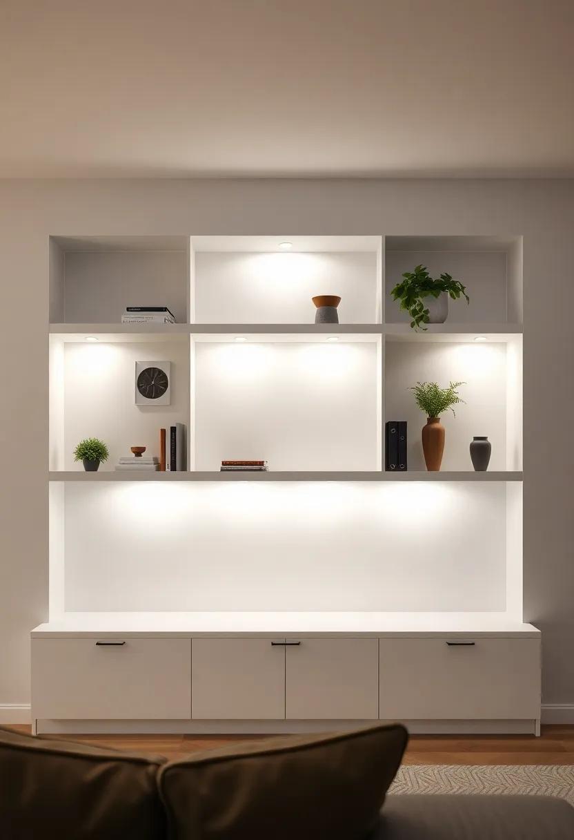 Illuminated Shelves: The Perfect Fusion ⁣of Functionality and Aesthetic Appeal