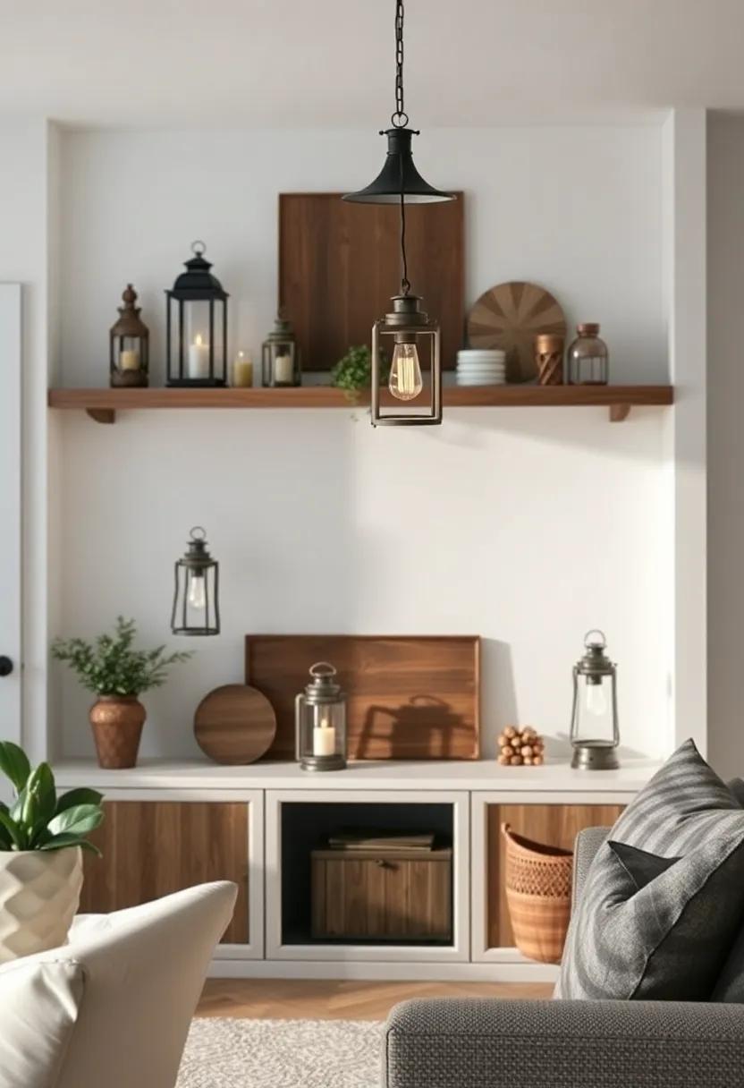 Vintage Lanterns on Shelves ​Creating a Nostalgic Vibe