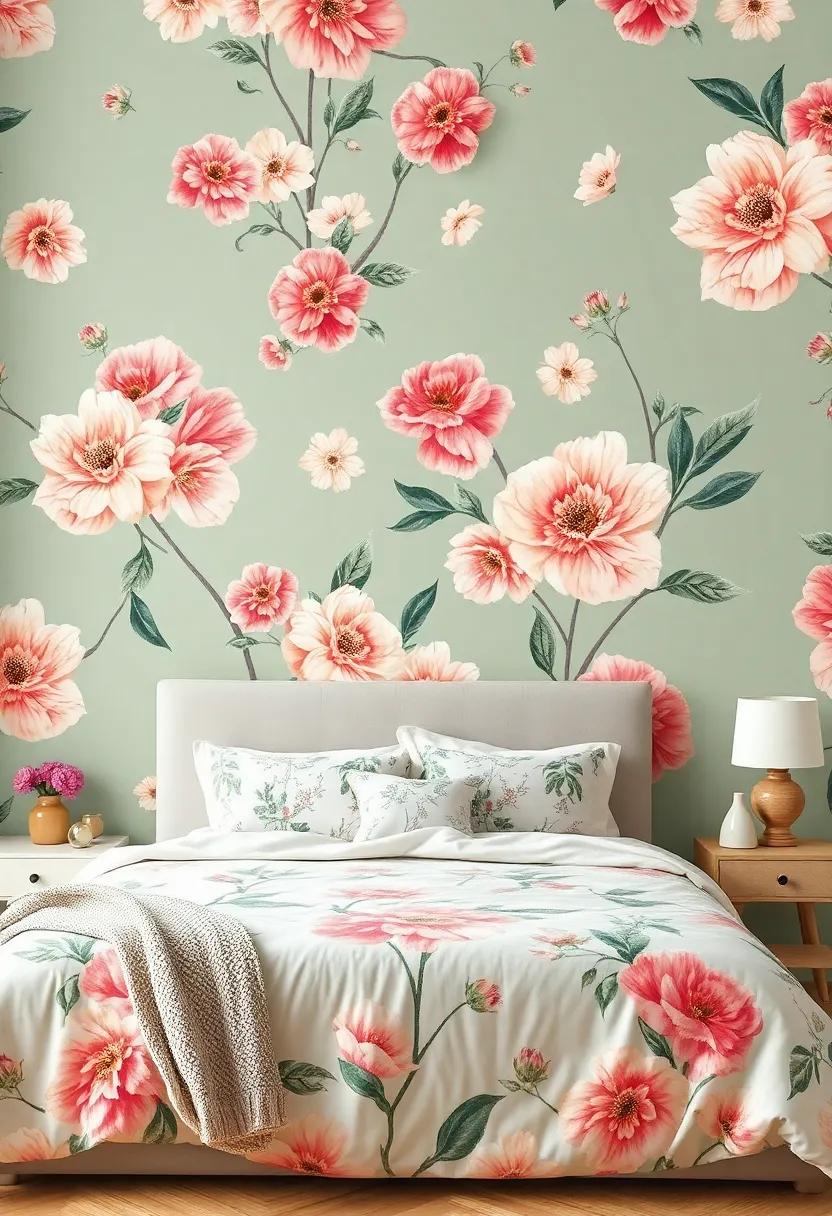 Statement Walls: Making a Bold impression with ‌Large Floral Patterns