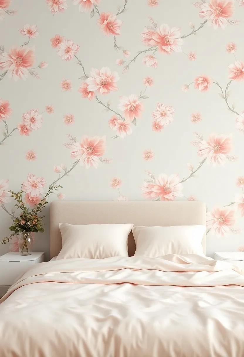 Subtle Elegance: Pastel Floral Wallpaper for a Calm and Serene Environment