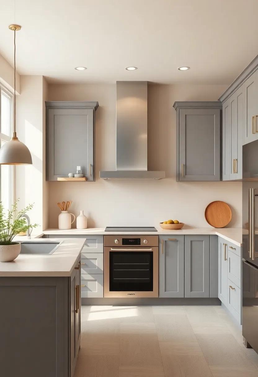 Transform Your Space with Warm Beige⁣ Accents to Elevate Gray⁤ Kitchen Cabinets