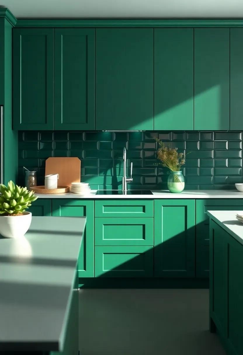 Vibrant emerald Green to Create a Lush⁤ and Invigorating Kitchen⁢ Backdrop