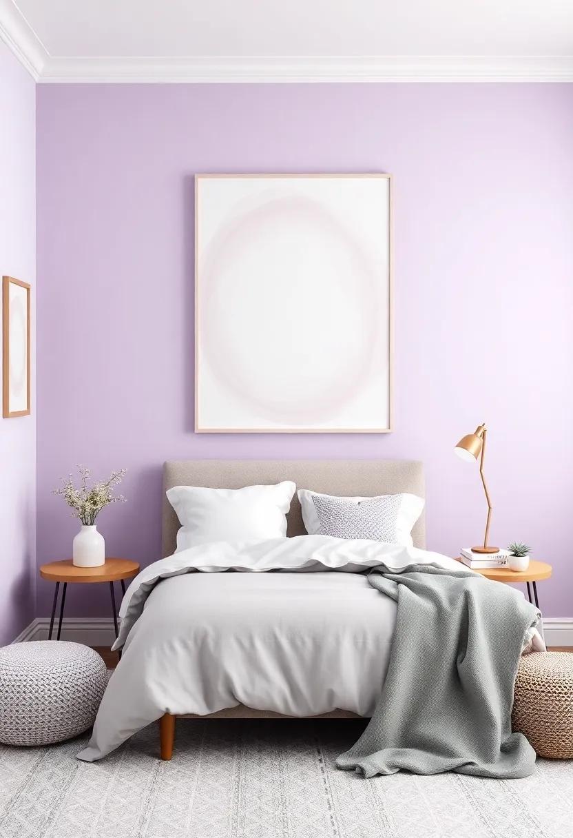 Wall Art Ideas to Personalize a Lavender and grey ⁢Retreat