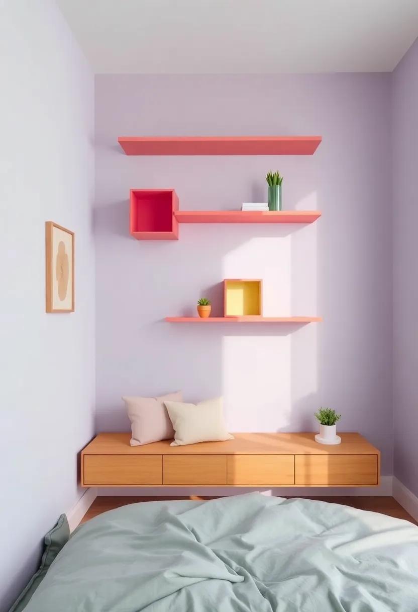 Colourful Floating Shelves That Spark Joy and Enhance visual space