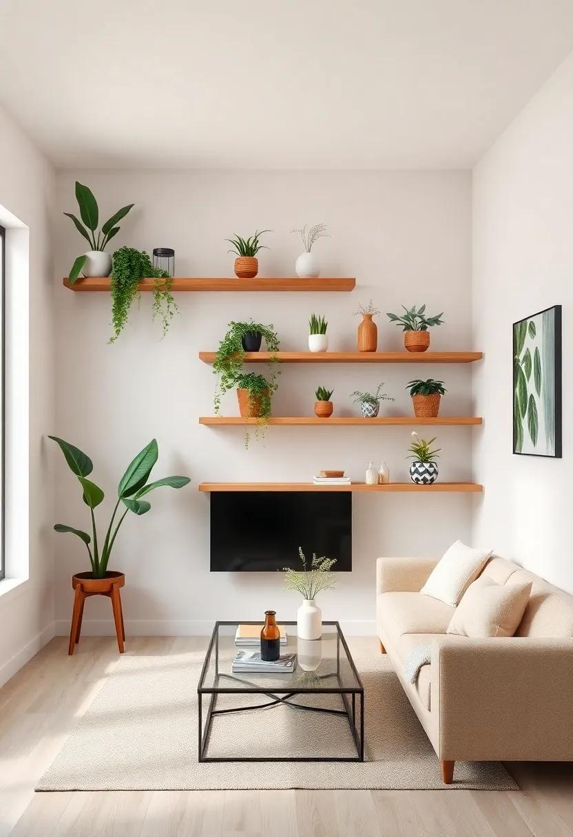 Incorporating Plants and Greenery with Floating Shelves