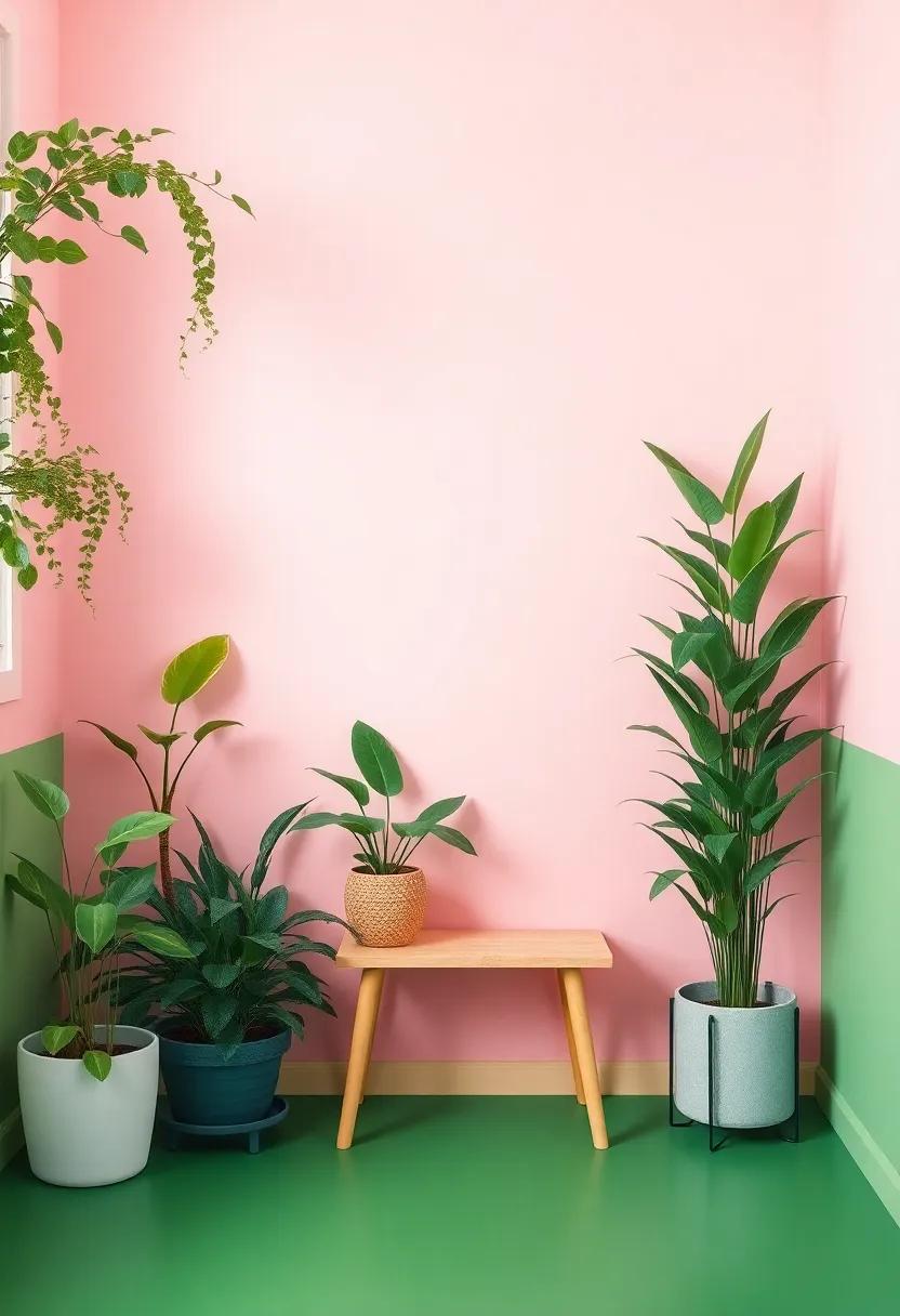 Inviting Greenery: Integrating‌ Plants with Vibrant‍ Walls