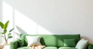 Embrace Harmony: Styling a Green Couch in a Neutral Living Room Oasis