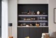 Maximize Space: Stylish Small Living Room Bar with Elegant Glassware Storage Solutions