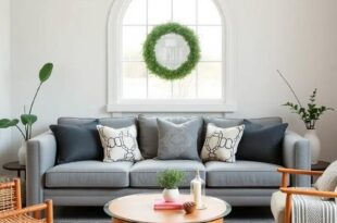 Embrace Cozy Charm: Designing a Farmhouse Living Room with a Stylish Grey Couch
