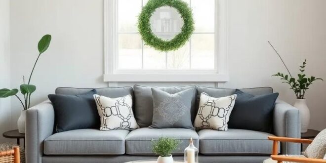 Embrace Cozy Charm: Designing a Farmhouse Living Room with a Stylish Grey Couch