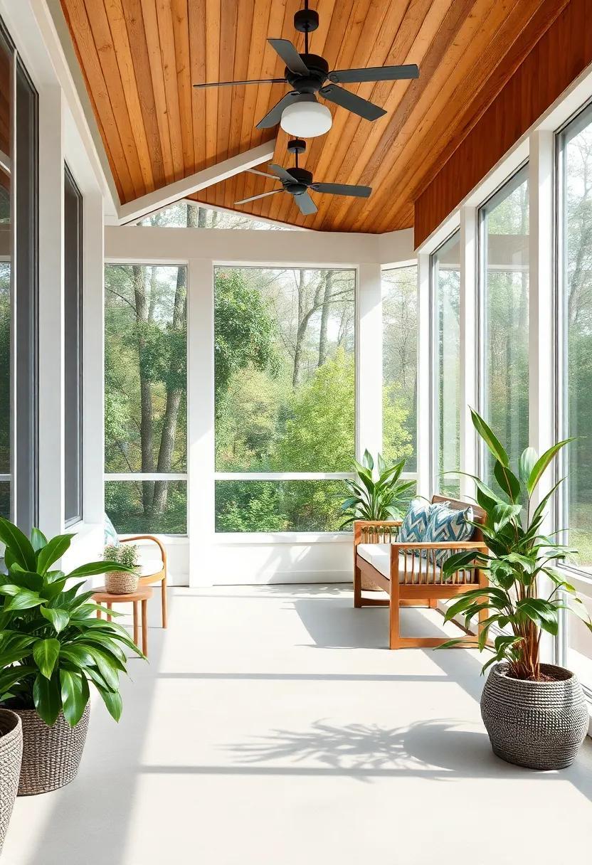 Embracing Nature: The Allure of a Screened Porch Adorned with Wood Paneling