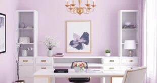 Creating Serenity: Designing an Elegant Lavender and Platinum Home Office Retreat