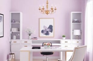Creating Serenity: Designing an Elegant Lavender and Platinum Home Office Retreat
