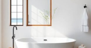 Embrace Serenity: Designing a Coastal Bathroom Featuring a Freestanding Tub