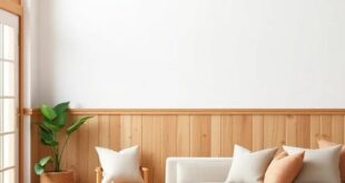 Embracing Farmhouse Charm: Designing a Cozy Living Room with Wooden Wall Paneling