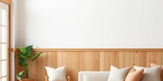 Embracing Farmhouse Charm: Designing a Cozy Living Room with Wooden Wall Paneling