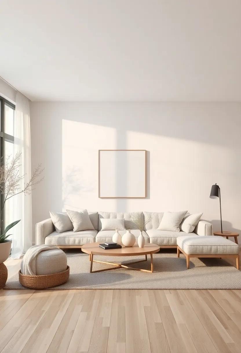 Embracing Serenity: Designing a Living Room with Natural Textures and Neutral Hues