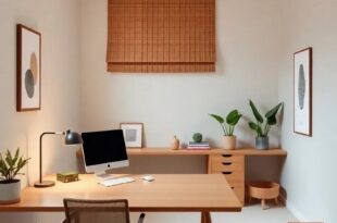 Crafting Calm: Japandi Home Offices Featuring Minimalist Desks for Inspired Productivity
