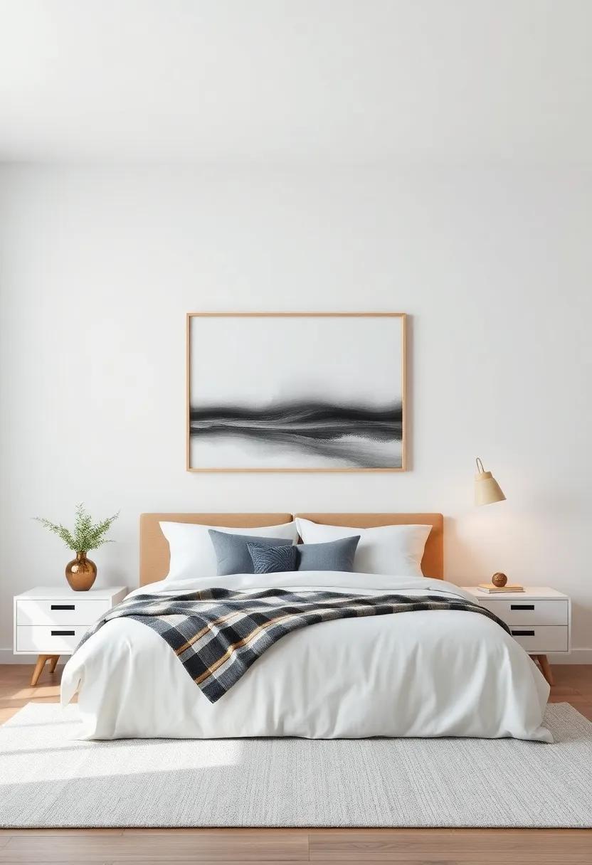 Transforming Minimalism: Elevate Your Simple Bedroom with Modern Wall Art