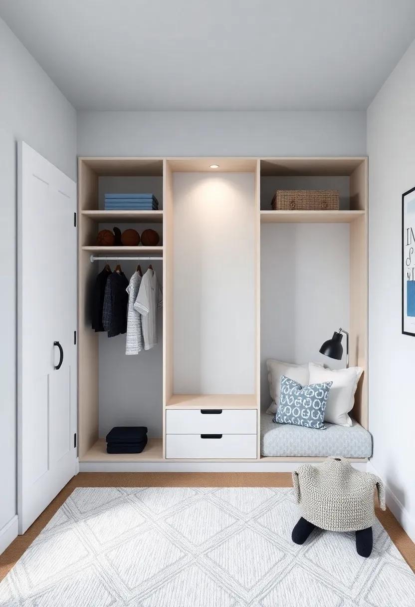 Maximizing Space: Stylish Boys Room with a Built-in Closet